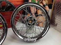 00-08 Genuine Harley Touring 16x3 Wheel Laced Front & Rear 40 spoke Smooth