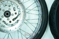 01 Harley Softail Standard OEM Front Rear Wheel Rim Tire Spoked MH90-21 54H 1338