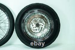 01 Harley Softail Standard OEM Front Rear Wheel Rim Tire Spoked MH90-21 54H 1338