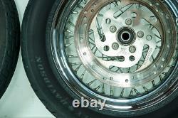 01 Harley Softail Standard OEM Front Rear Wheel Rim Tire Spoked MH90-21 54H 1338