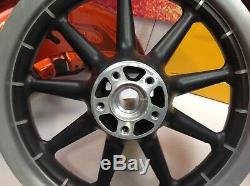 02-08 Harley Touring Black 9 Spoke Front & Rear Wheels 16x3