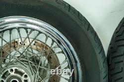 04 Harley Heritage Softail Classic OEM Front Rear Wheel Rim Tire Spoked 16 1345