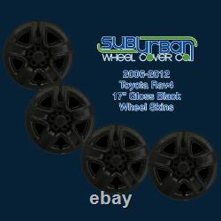 06-12 Toyota RAV4 # 7975G-B 17 5 Spoke GLOSS BLACK Wheel Skins / HUBCAPS SET 4