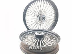 07 08 Harley FLHT Electra Glide Fat Spoke Wheel Rim Set STRAIGHT 21X2.15 18X4.25
