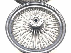 07 08 Harley FLHT Electra Glide Fat Spoke Wheel Rim Set STRAIGHT 21X2.15 18X4.25