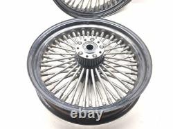 07 08 Harley FLHT Electra Glide Fat Spoke Wheel Rim Set STRAIGHT 21X2.15 18X4.25