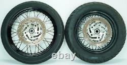 08 Harley Sportster Nightster Front & Rear Wheel Rim RUSTY spokes 100-90/19 1332