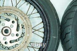 08 Harley Sportster Nightster Front & Rear Wheel Rim RUSTY spokes 100-90/19 1332