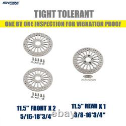 11.5Brake Rotors 2pc Front & 1pc Rear Super Spoke SS For Harley Touring Softail