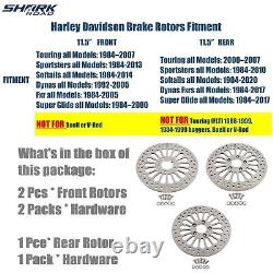 11.5 Brake Rotors 2 Front & 1 Rear For Harley Touring Super Spoke SS 3PCS Nice