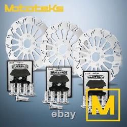 11.5 HARLEY SUPER SPOKE ROTOR With BRAKE PADS FOR TOURING BAGGER FRONT & REAR SET