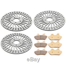 11.5 Spoke Brake Disc Rotors + Pads Electra Glide Classic / Ultra Classic 00-07