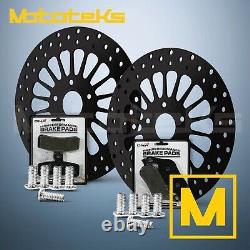 11.8 11.5 HARLEY SUPER SPOKE ROTOR With BRAKE PADS FOR DYNA MODELS FRONT&REAR SET