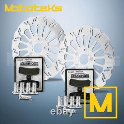 11.8 11.5 HARLEY SUPER SPOKE ROTOR With BRAKE PADS FOR SOFTAIL FRONT&REAR SET