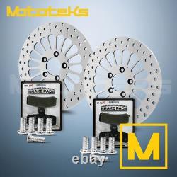 11.8 11.5 HARLEY SUPER SPOKE ROTOR With BRAKE PADS FOR SOFTAIL FRONT&REAR SET