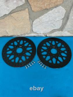 11.8 Blk Mesh Dna Spoke Front And Rear Rotor Set For Harley Touring 2008 & Up
