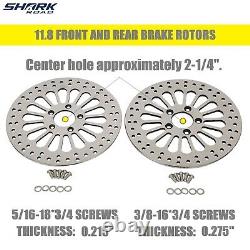 11.8 Brake Rotors 3pcs 2Front+1Rear Super Spoke Polished 2008-2013 For Harley