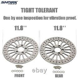 11.8 Brake Rotors 3pcs 2Front+1Rear Super Spoke Polished 2008-2013 For Harley