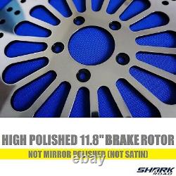 11.8 Brake Rotors 3pcs 2Front+1Rear Super Spoke Polished 2008-2013 For Harley
