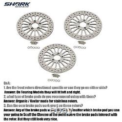 11.8 Brake Rotors 3pcs 2Front+1Rear Super Spoke Polished 2008-2013 For Harley