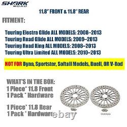 11.8 Front & Rear Brake Rotors For 2008-2013 Harley Touring Super Spoke SS