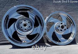 12-20 SUZUKI Boulevard M109 109R VZR 1800 Chrome Wheels 5 SPOKE Exchange Program