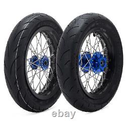 12x2.15 Spoke Front Rear Wheels Blue Hubs Black Rims with Tire for Talaria Sting