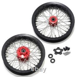 12x2.15 Spoked Front Rear Wheels Red Hub Set For BETA Explorer For Apollo RFN