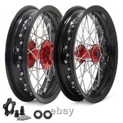 12x2.15 Spoked Front Rear Wheels Red Hub Set For BETA Explorer For Apollo RFN