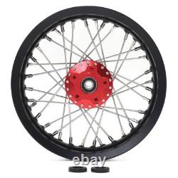 12x2.15 Spoked Front Rear Wheels Red Hub Set For BETA Explorer For Apollo RFN