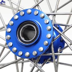 12x2.15 Supermoto Spoke Front & Rear Wheels Rims for Talaria Sting Blue Hubs