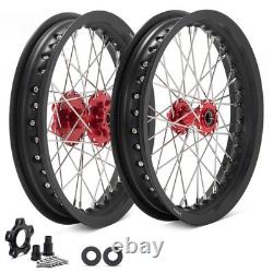 14x2.15 Spoked Front Rear Wheels Red Hubs Set For BETA Explorer For Apollo RFN