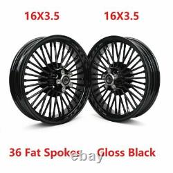 16X3.5 Fat Spoke Wheels Rims Set For Harley Softail Fatboy Heritage FLSTF FLSTC