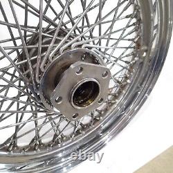 16X3 80 Spoke Front Rear Chrome Wheel Flat Sprocket 73-84 Harley FX XL Shovel #1