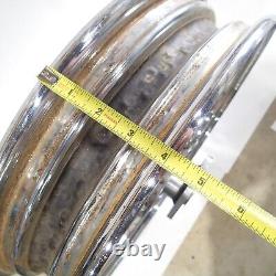 16X3 80 Spoke Front Rear Chrome Wheel Flat Sprocket 73-84 Harley FX XL Shovel #1