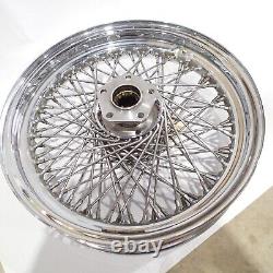 16X3 80 Spoke Front Rear Chrome Wheel Flat Sprocket 73-84 Harley FX XL Shovel #1