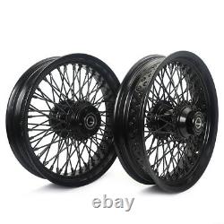 16 3.5 Front Rear 72 Spoked Wheels Single Disc for Harley Softail Fatboy Dyna