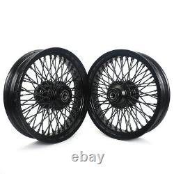 16 3.5 Front Rear 72 Spoked Wheels Single Disc for Harley Softail Fatboy Dyna