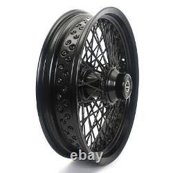 16 3.5 Front Rear 72 Spoked Wheels Single Disc for Harley Softail Fatboy Dyna