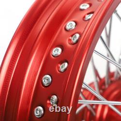 16 3.5 Front Rear Spoked Wheels Set for Harley Sportster Dyna Softail Touring