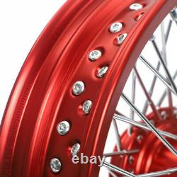 16 Alu Front Rear Wheels Dual Disc 72 Spokes for Harley Softail Heritage FLSTC