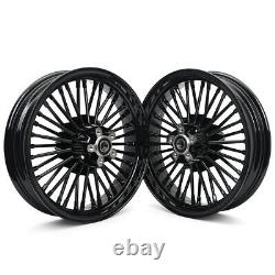 16 x3.5 Front Rear Wheels Fat Spokes for Softail Heritage Road Glide Road King