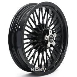 16 x 3.5 Fat Spoke Front Rear Wheel Rim Set for Harley Dyna TOURING Gloss Black