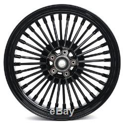 16 x 3.5 Fat Spoke Front Rear Wheel Rim Set for Harley Dyna TOURING Gloss Black