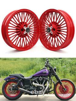 16 x 3.5 Fat Spoke Wheels Rims Set for Harley Softail Fatboy FLSTF 2008-2017