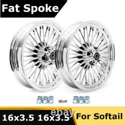 16x3.5 36 Fat Spoke Wheels Rims Set for Harley Softail Heritage Fatboy Deluxe