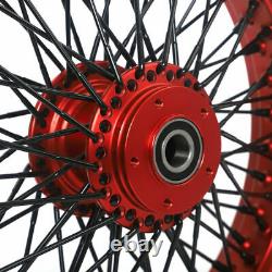 16x3.5 72 Spokes Red Front Rear Wheels Dual Disc for Harley Softail FLSTC Dyna