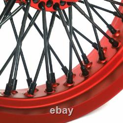 16x3.5 72 Spokes Red Front Rear Wheels Dual Disc for Harley Softail FLSTC Dyna