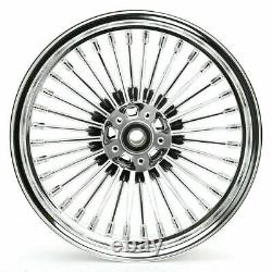16x3.5 Chrome Fat Spoke Front Rear Cast Wheels for Harley Touring Softail Dyna