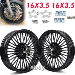 16x3.5 Front Rear Fat Spoke Wheels Rims Set for Harley Touring Baggers 2000-2007